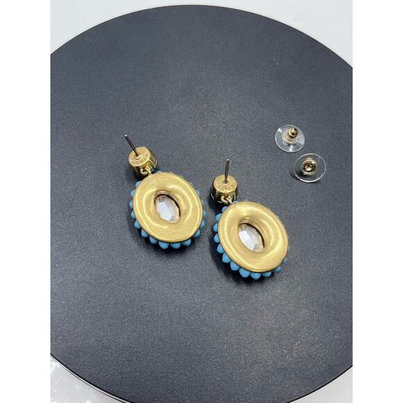 J. Crew Zuni Blue Resin Glass Beaded
Flower Dangle Statement Earrings - Picture 7 of 15